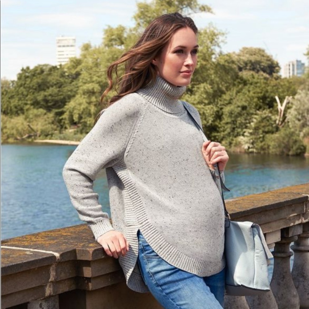 Seraphine Textured Knit Cape Maternity Sweater - S